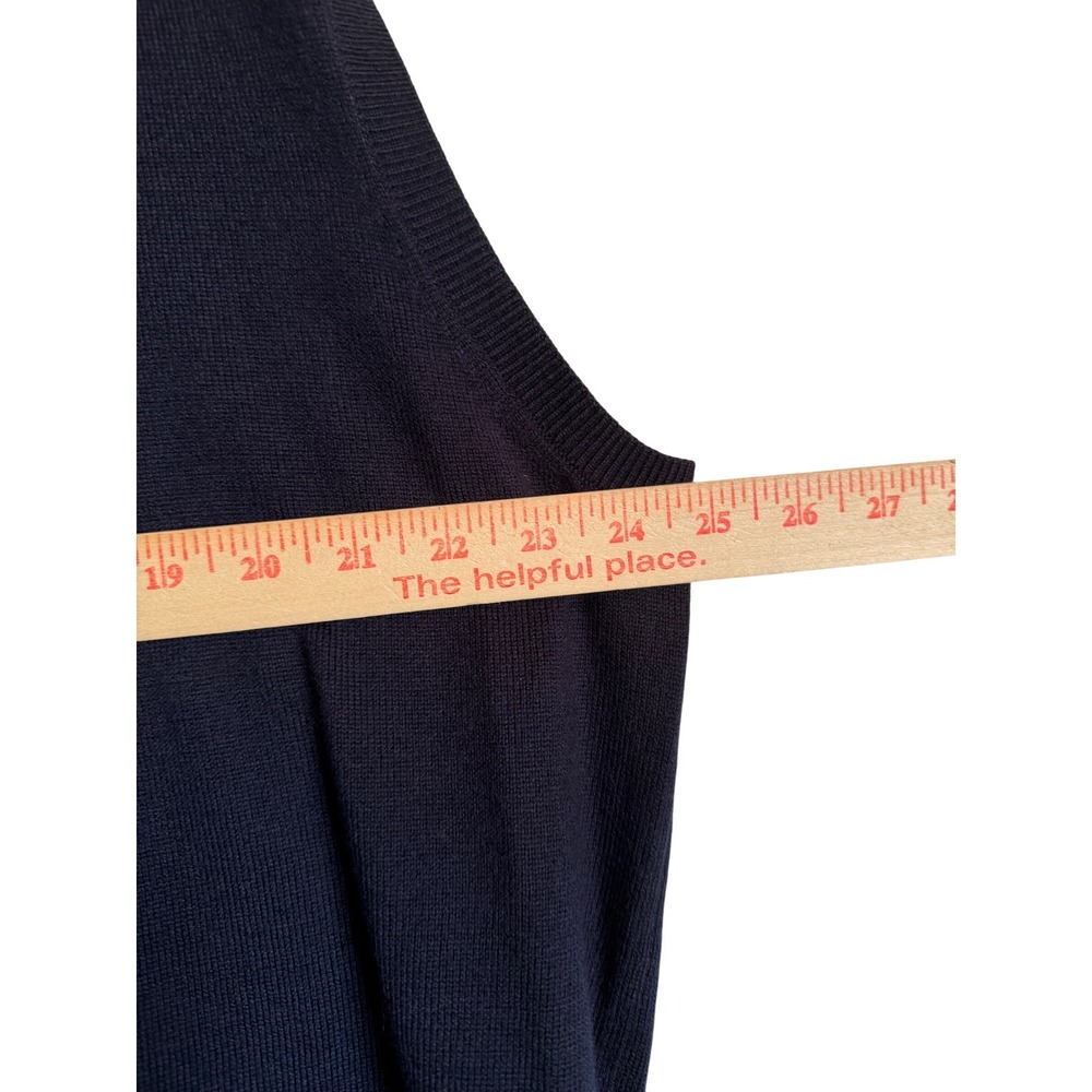 Preppy Classic Kallspin Navy Blue Cashmere Wool V-Neck Sweater Vest XXL Pullover - Picture 8 of 9